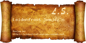 Leidenfrost Semjén névjegykártya